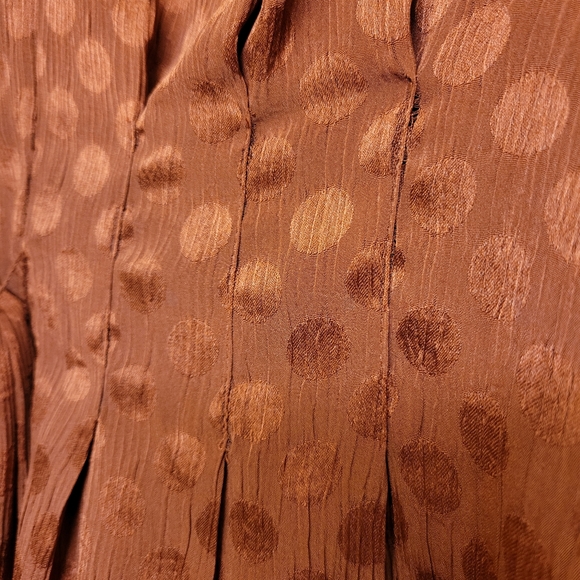 Women's Max Studio Burnt Orange Long Sleeve Flowy Blouse, Size Large - Picture 4 of 16